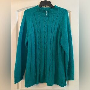 Sauci Vintage Teal Cable Knit Sweater / Size XL / EUC